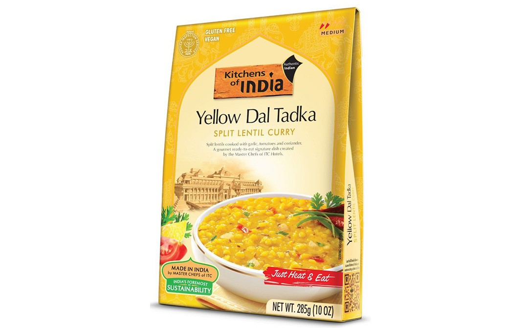 Kitchens Of India Yellow Dal Tadka Split Lentil Curry   Box  285 grams